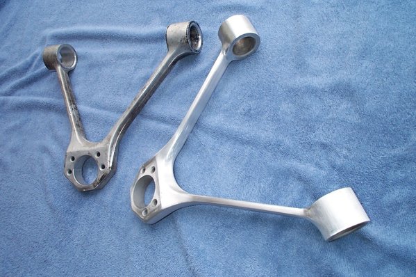 Upper control arms getting the same treatment.  Before on the left, after on the right.