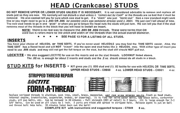 Engine Case Studs Tips - Clark's Corvair Parts Catalog Page 173