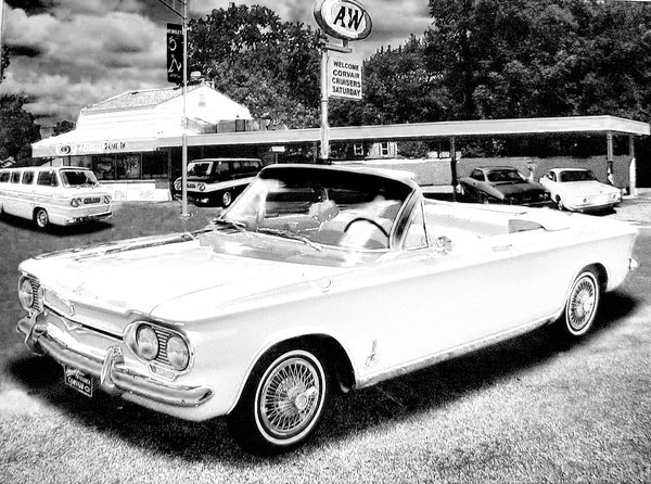 A&W Corvair Cruisers Saturday (Black and White) 2.jpg