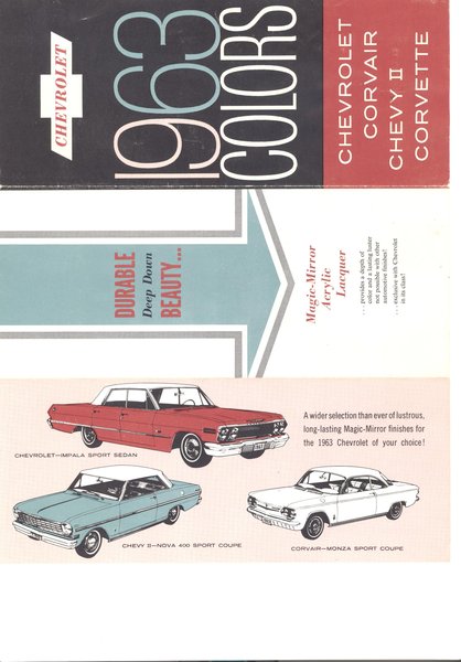 63 Chevrolet Color Chart