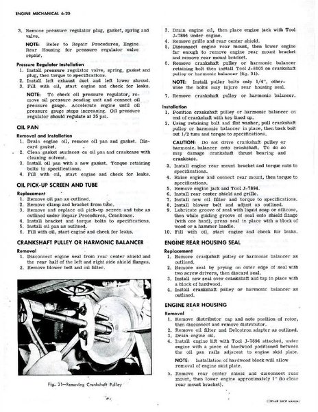 1965 Corvair Chassis Shop Manual, page 6-20