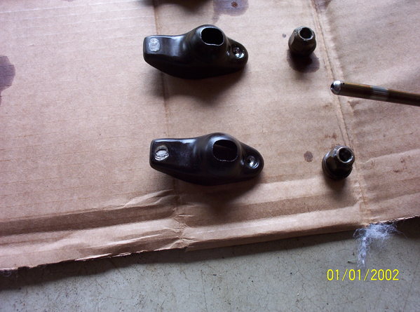 Pictured is #6 rocker arm... nearly punched through and looks like it ran cockeyed part of the time as there are 2 different valve stem circles:  one that dug the deep impression, and the other which is more centered at the normal contact area