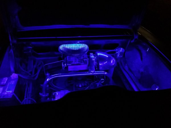 Beautiful blue color in the engine bay