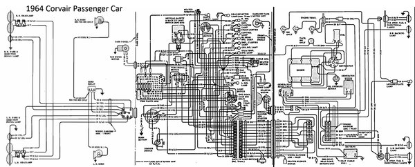 1964 Corvair Passenger Car Combined Schematic