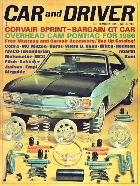 The Corvair Sprint on the cover of Car and Driver Magazine in September 1965