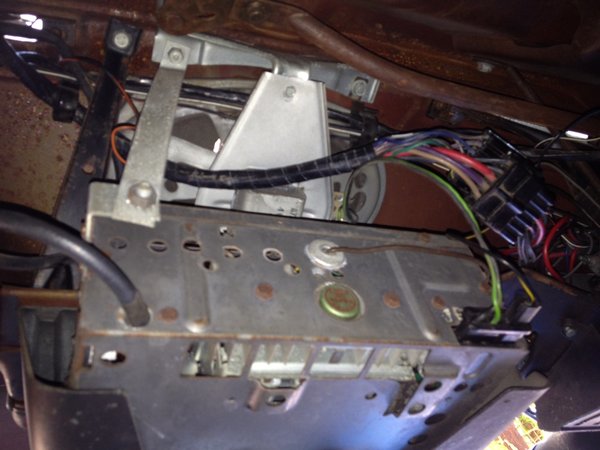 Under the dash where we plugged in the new middle harness.