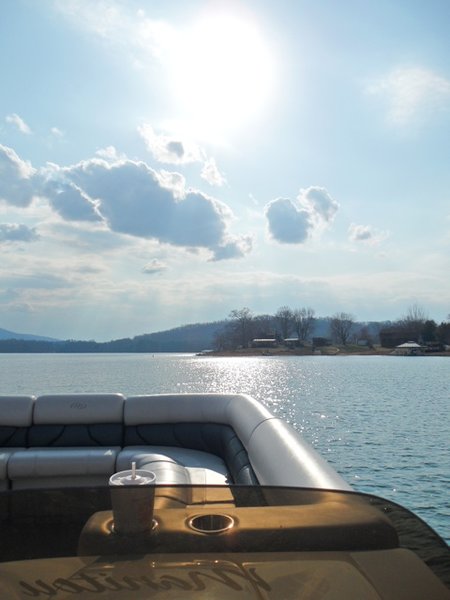 Pontoon boat view  of Lake Chatuge