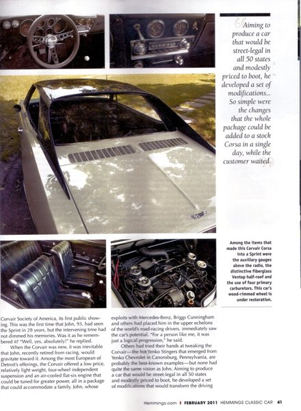 The Connecticut Corvair - Fitch Sprint (Hemmings Classic Car - Feb 2011, p41)