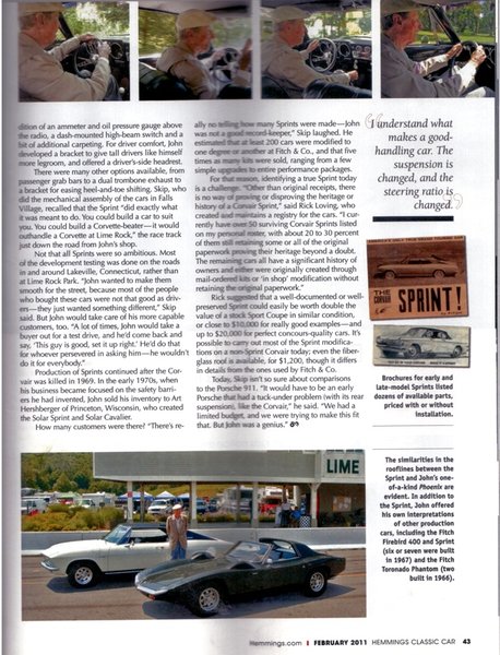 The Connecticut Corvair - Fitch Sprint (Hemmings Classic Car - Feb 2011, p43)