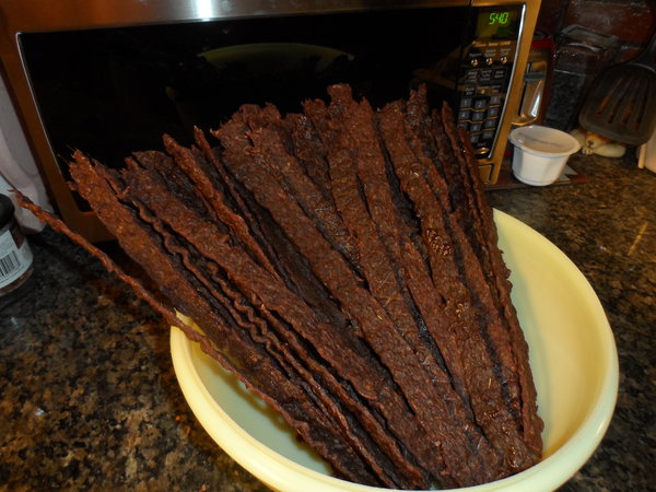 My latest batch of jerky this morning done mmmmmm good