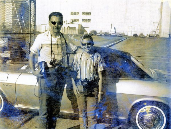 The 1965 Corsa convertible I later took to Germany. This photo was taken back in 1965 when I was posing with my father. I was about 12.