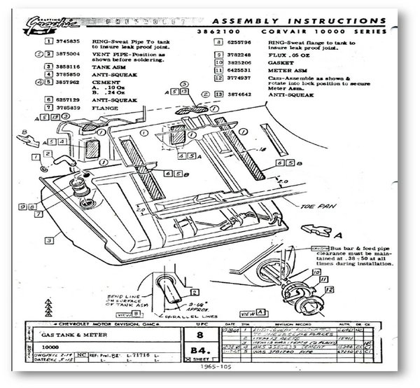 1965-1969 Gas Tank and Meter Diagram