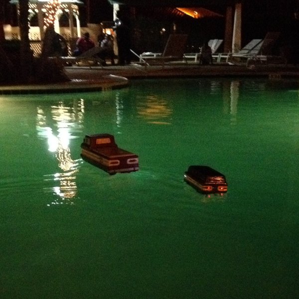 Fan Belt Toss 2013 Corvair RC Boat Races in the Host Hotel pool at the Friday Night Welcome Party
