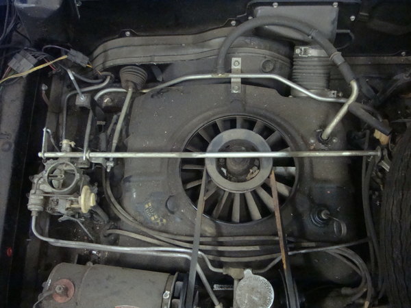 1st pic at home in northern Arizona.  Note the rubber PCV line to the RH air cleaner is straight with no curve set indicating the air cleaners were remover very early on