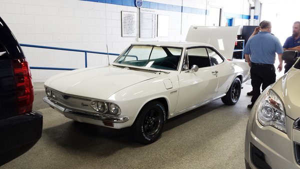 After rebuilding the carbs and getting it started – I arrived 45 minutes late for my alignment appointment.  No one seemed to mind…   Wonder if any of these guys had ever seen one of these on the drive!