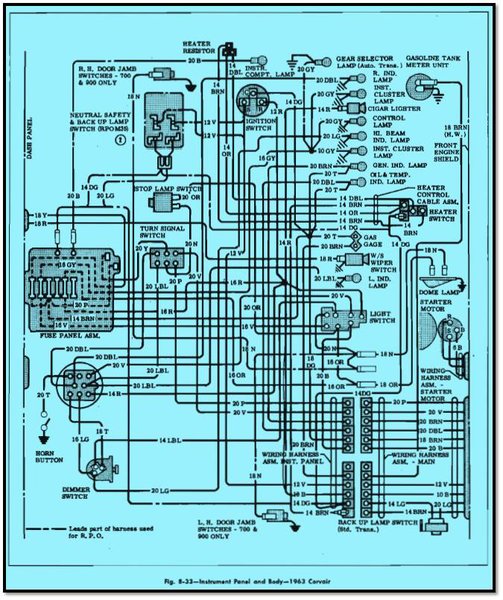 1963 Corvair Instrument Panel and Body Wiring Diagram.jpg