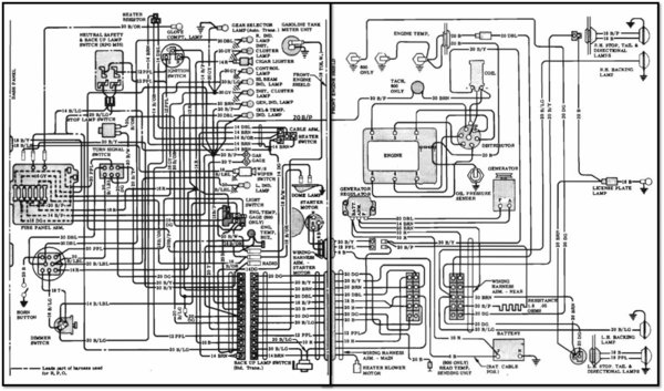 1964 Combined Passenger Compartment &amp; Engine Compartment Wiring Diagram