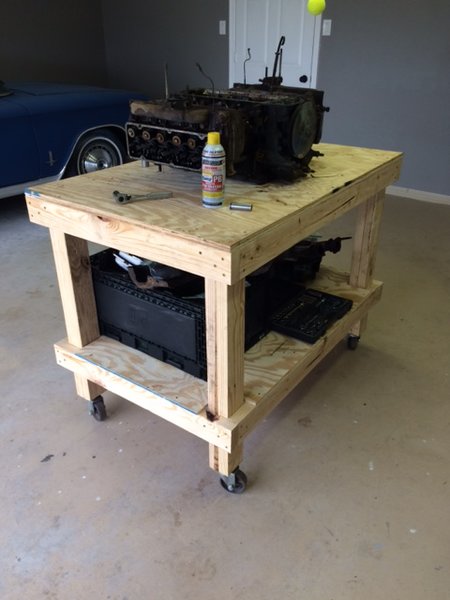 The new and improved mobile Corvair engine rebuild workbench