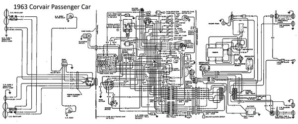 1963 Corvair Passenger Car Combined Schematic