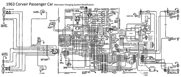 1963 Passenger Car Combined Schematic (Alternator Mod)