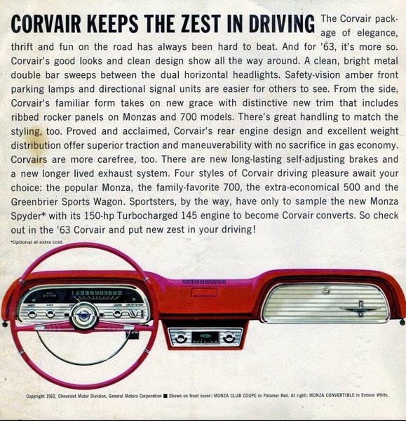 2 - 1963 Corvair Sales Brochure - PAGE 1