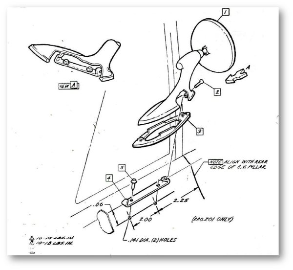 1965 Corvair Outside Rear View Mirror Assembly.jpg