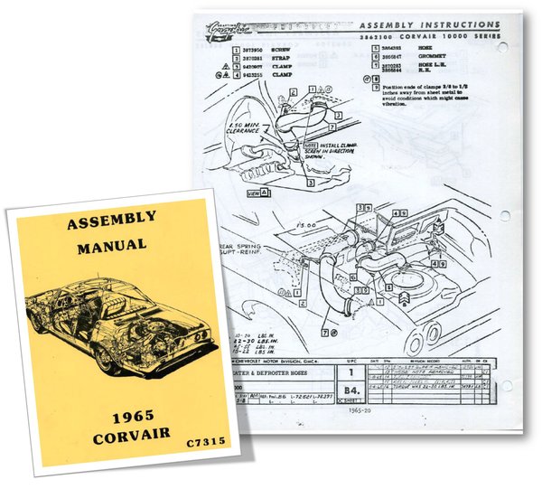 1965 Corvair Assembly Manual - Heater &amp; Defroster Hoses