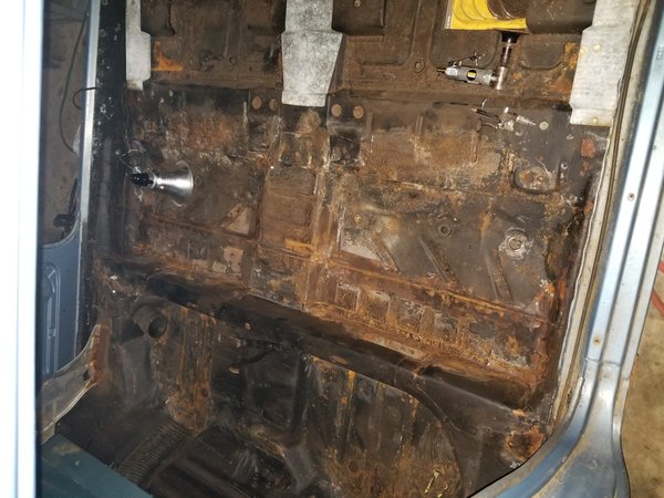 Floor pan after wire brushing
