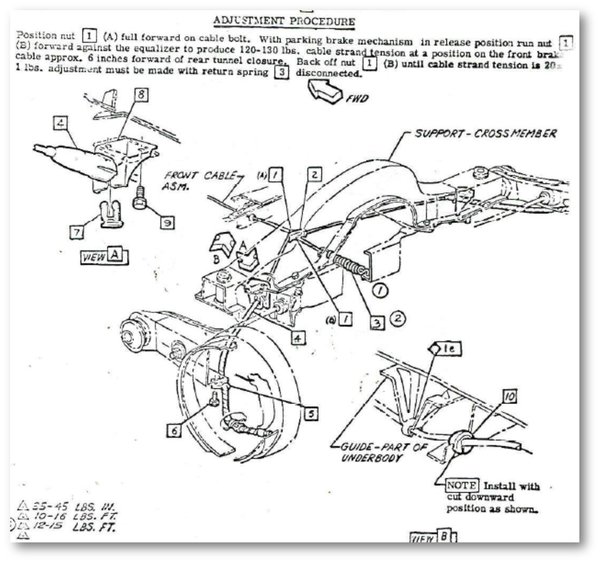 1965 Corvair Emergency Brake Cable Detail (Rear)