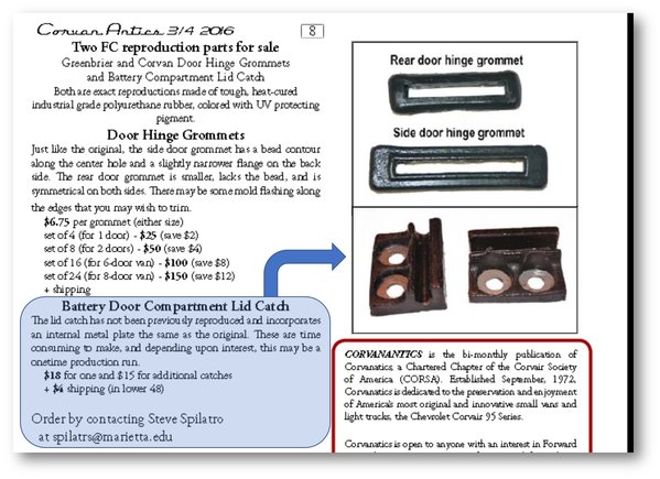 FC Battery Door Compartment Lid Catch