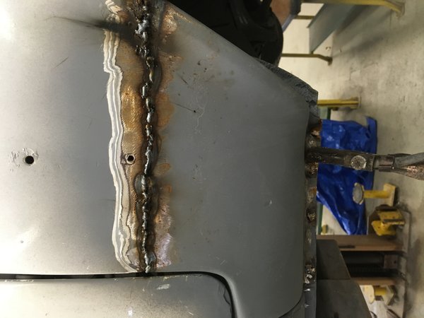 First skin patch welded over head