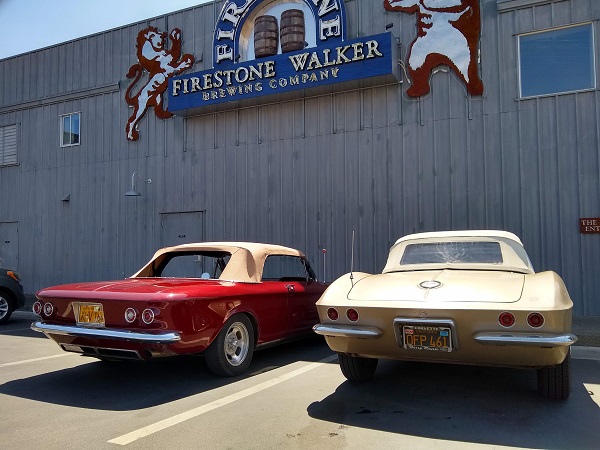 Rear in front of brewery building