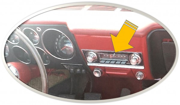 AM-FM Pushbutton Corvair Radio (1965-1966)