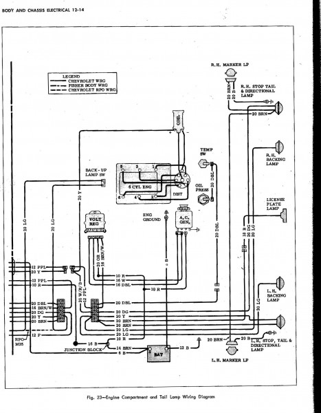 1969 Corvair Engine Compartment Wiring Diagram (from 1969 Supplement)