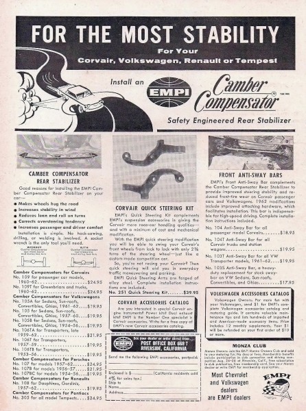 EMPI Corvair Accessories Advertisement