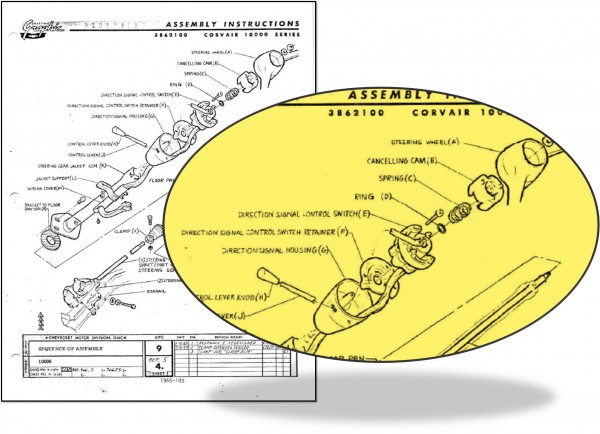 1965 Steering Column Turn Signal Assembly