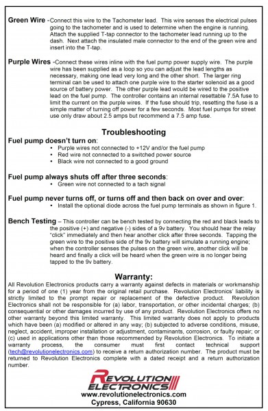 Revolution Electronics Electronic Fuel Pump Controller Installation (Page 2 of 2)