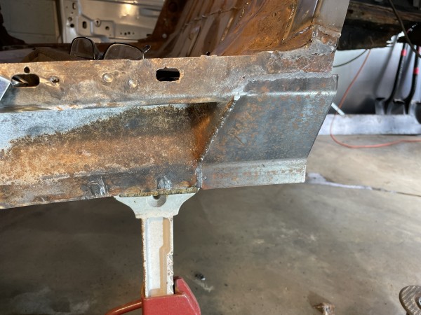 Rear inner rocker panel repaired.  Driver’s side.