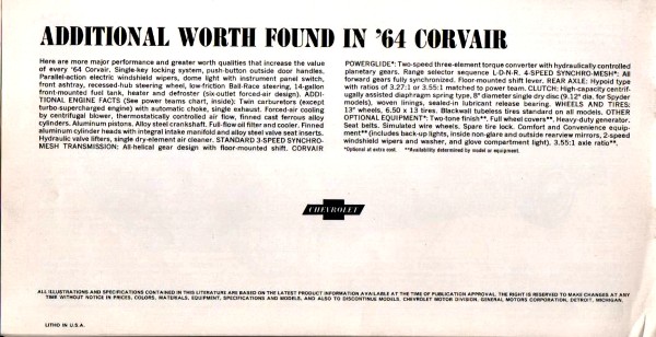 1964 Corvair Marketing Brochure