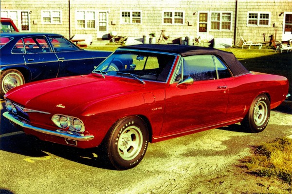 1965 Corvair Corsa Convertible 140hp 4x1 - Spring 1980 - Base Housing - Hanscom AFB, MA.jpg