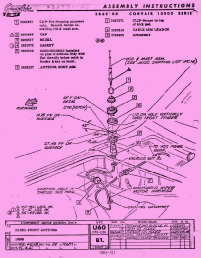 1965 Corvair Assembly Manual - Front Radio Antenna Detail.jpg