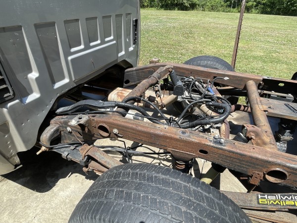 My rusty truck frame.  A 2009 GMC.  Did this in 2022.